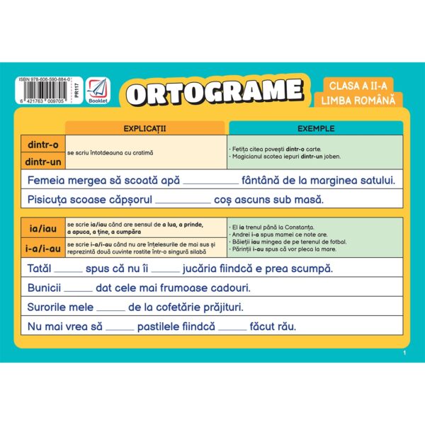 pr117 Pliant Ortograme - clasa a II-a